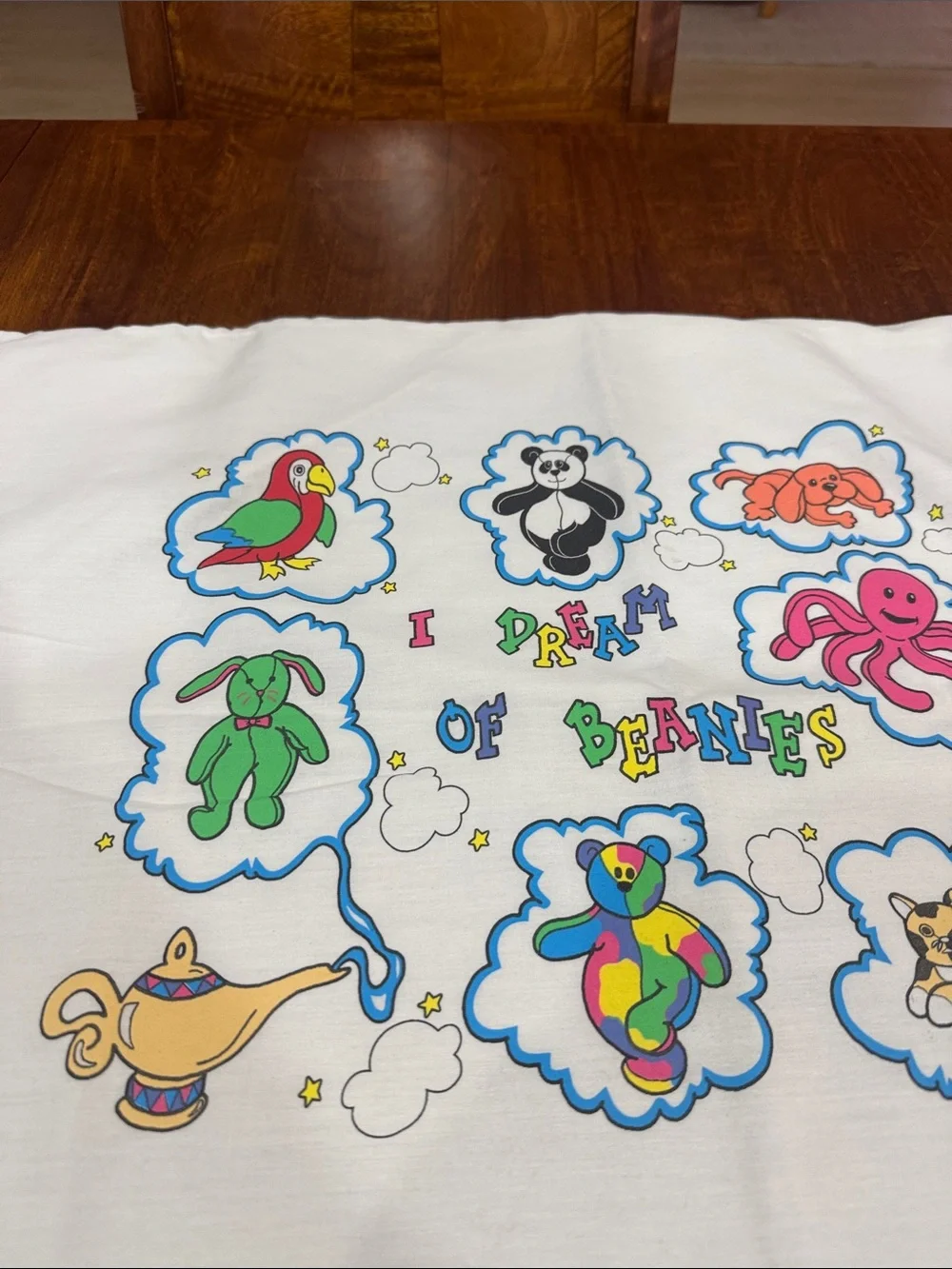 Vintage 90s “I Dream of Beanie” Pillowcase with Beanie Babies